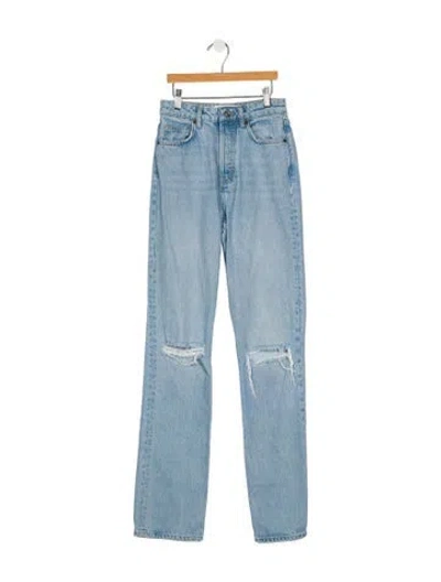 Pre-owned Reformation High-rise Straight Leg Jeans In Blue