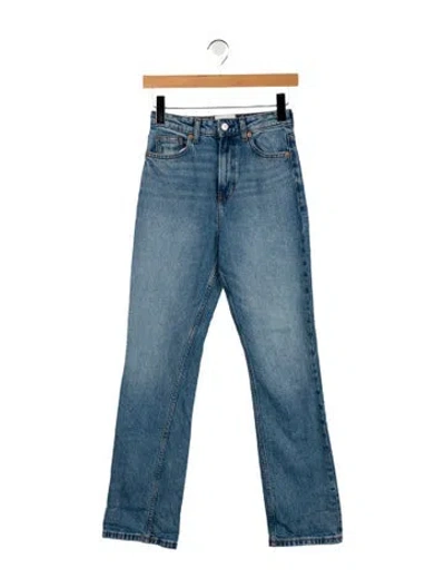 Pre-owned Reformation High-rise Straight Leg Jeans In Blue