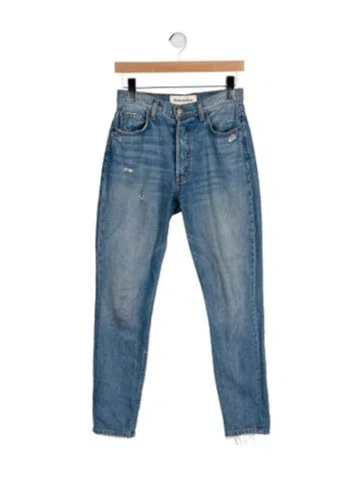 Pre-owned Reformation High-rise Straight Leg Jeans In Blue