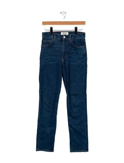 Pre-owned Reformation High-rise Straight Leg Jeans In Blue