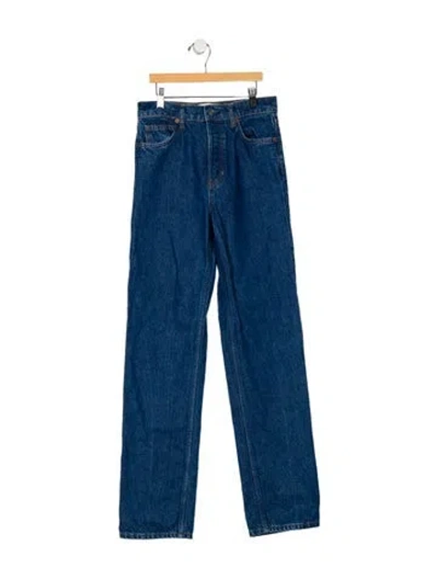 Pre-owned Reformation High-rise Straight Leg Jeans In Blue