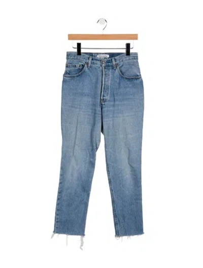 Pre-owned Reformation High-rise Straight Leg Jeans In Blue