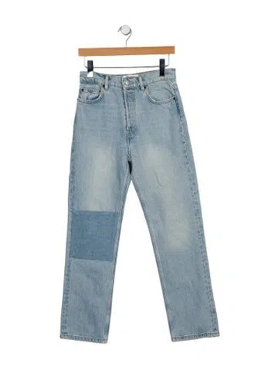 Pre-owned Reformation High-rise Straight Leg Jeans In Blue