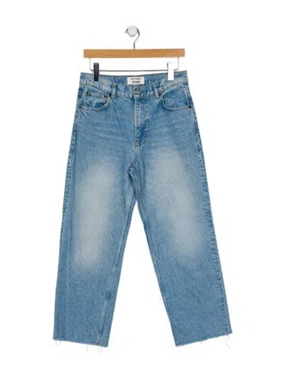 Pre-owned Reformation High-rise Straight Leg Jeans In Blue