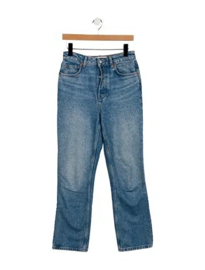 Pre-owned Reformation High-rise Straight Leg Jeans In Blue