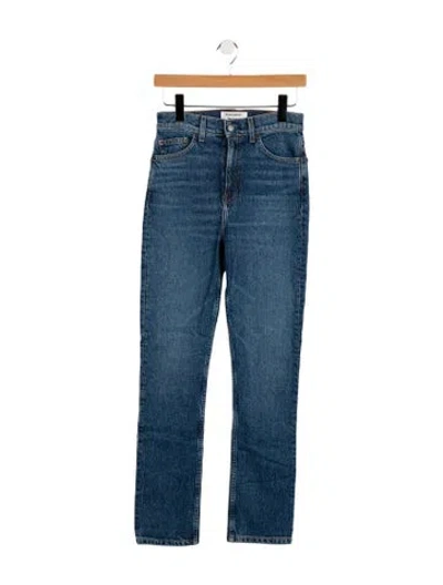 Pre-owned Reformation High-rise Straight Leg Jeans In Blue