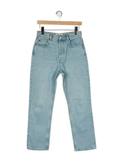 Pre-owned Reformation High-rise Straight Leg Jeans In Blue