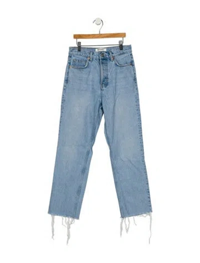 Pre-owned Reformation High-rise Straight Leg Jeans In Blue