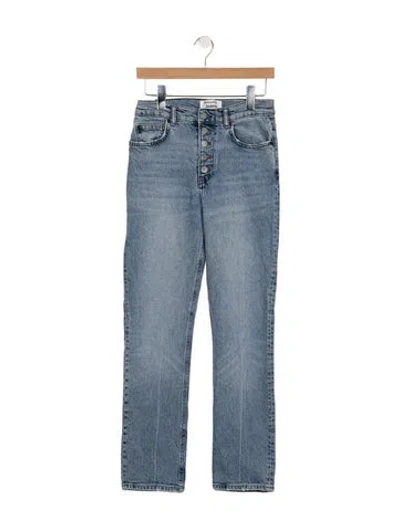 Pre-owned Reformation High-rise Straight Leg Jeans In Blue