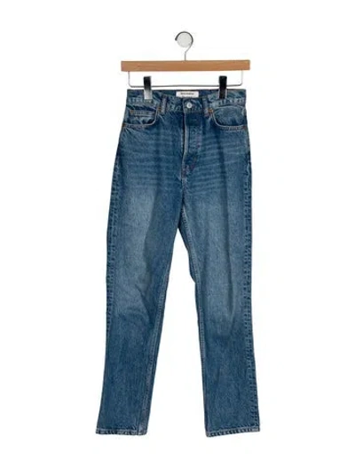 Pre-owned Reformation High-rise Straight Leg Jeans In Blue