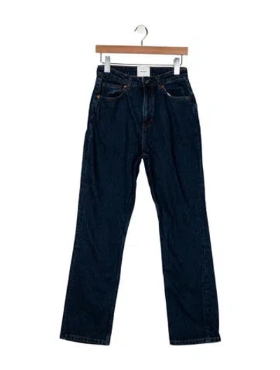 Pre-owned Reformation High-rise Straight Leg Jeans In Blue