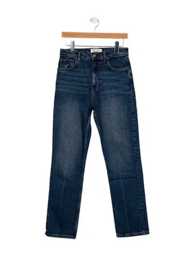 Pre-owned Reformation High-rise Straight Leg Jeans In Blue