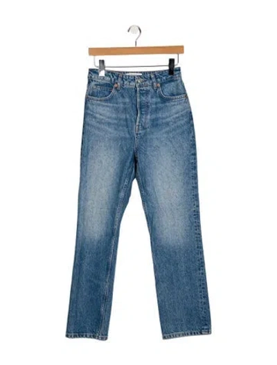 Pre-owned Reformation High-rise Straight Leg Jeans In Blue