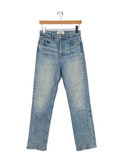 Pre-owned Reformation High-rise Straight Leg Jeans In Blue