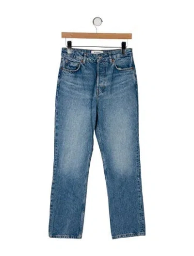 Pre-owned Reformation High-rise Straight Leg Jeans In Blue