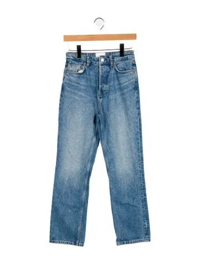 Pre-owned Reformation High-rise Straight Leg Jeans In Blue
