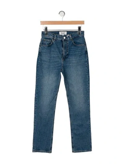 Pre-owned Reformation High-rise Straight Leg Jeans In Blue