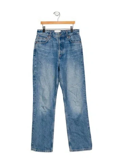 Pre-owned Reformation High-rise Straight Leg Jeans In Blue