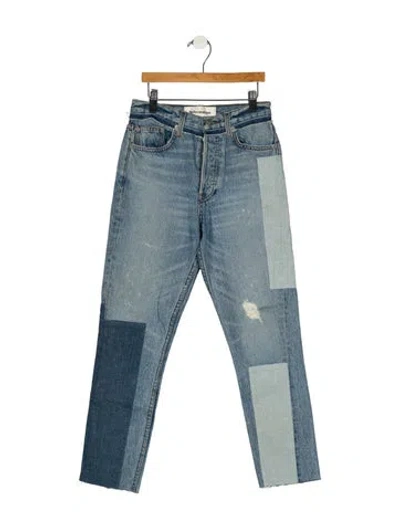 Pre-owned Reformation High-rise Straight Leg Jeans In Blue