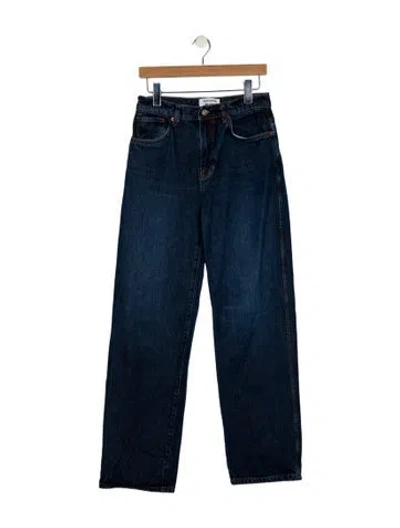 Pre-owned Reformation High-rise Straight Leg Jeans In Blue