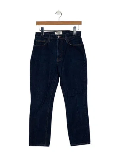 Pre-owned Reformation High-rise Straight Leg Jeans In Blue