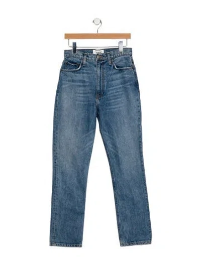 Pre-owned Reformation High-rise Straight Leg Jeans In Blue
