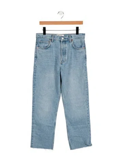 Pre-owned Reformation High-rise Straight Leg Jeans In Blue