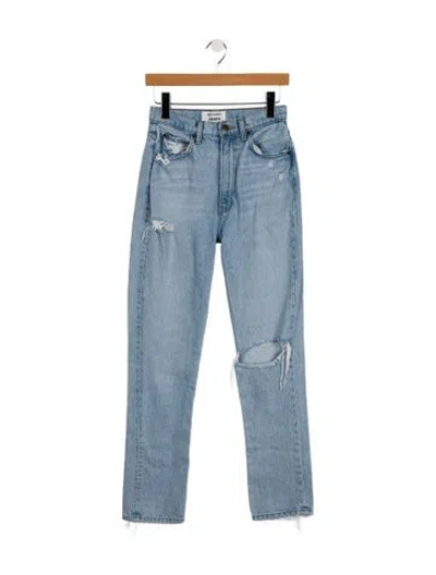 Pre-owned Reformation High-rise Straight Leg Jeans In Blue