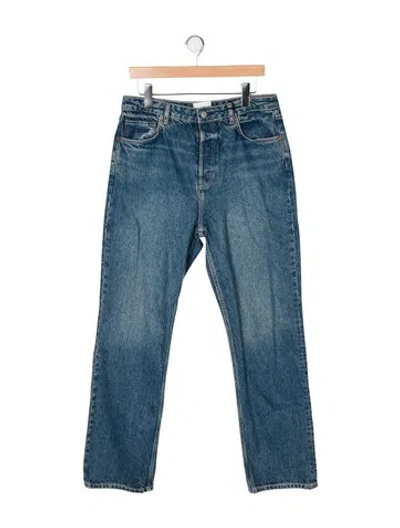 Pre-owned Reformation High-rise Straight Leg Jeans In Blue