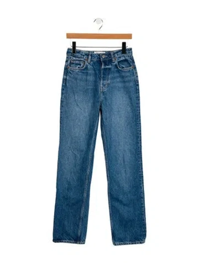 Pre-owned Reformation High-rise Straight Leg Jeans In Blue