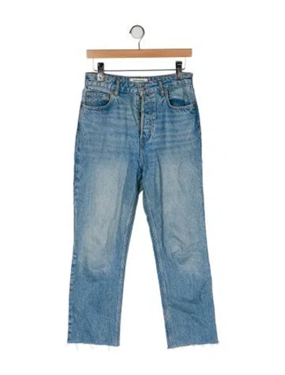 Pre-owned Reformation High-rise Straight Leg Jeans In Blue