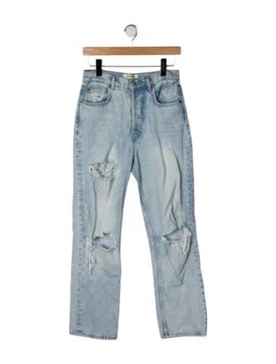 Pre-owned Reformation High-rise Straight Leg Jeans In Blue