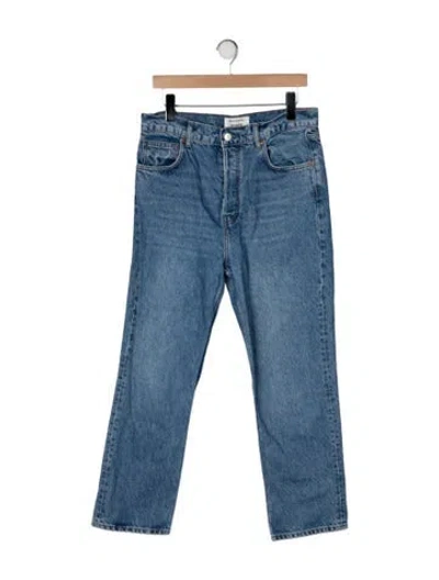 Pre-owned Reformation High-rise Straight Leg Jeans In Blue