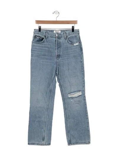 Pre-owned Reformation High-rise Straight Leg Jeans In Blue