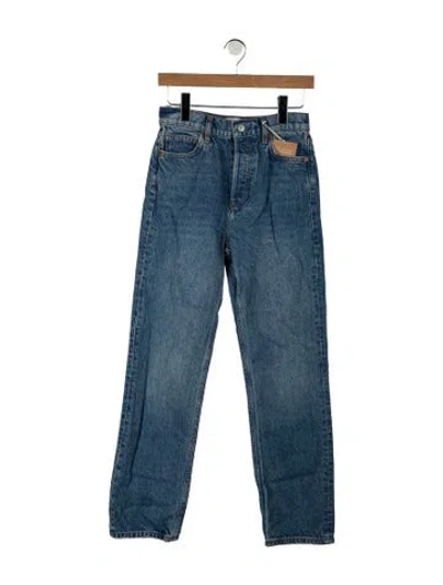 Pre-owned Reformation High-rise Straight Leg Jeans In Blue