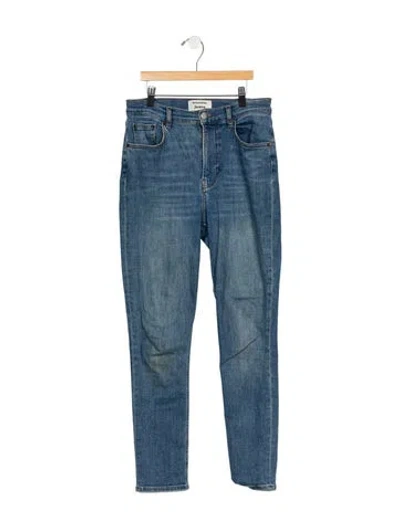 Pre-owned Reformation High-rise Straight Leg Jeans In Blue