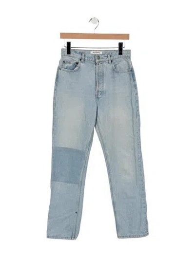 Pre-owned Reformation High-rise Straight Leg Jeans In Blue