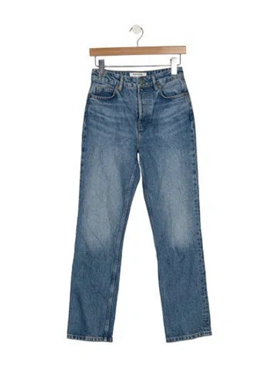 Pre-owned Reformation High-rise Straight Leg Jeans In Blue