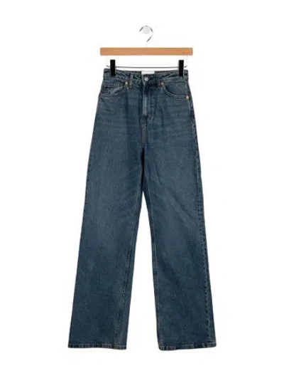 Pre-owned Reformation High-rise Straight Leg Jeans In Blue