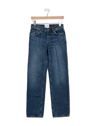 Pre-owned Reformation High-rise Straight Leg Jeans In Blue