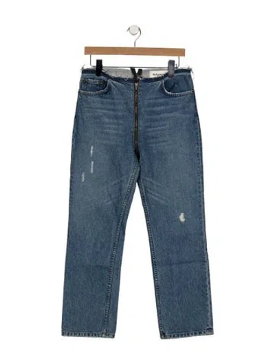 Pre-owned Reformation High-rise Straight Leg Jeans In Blue