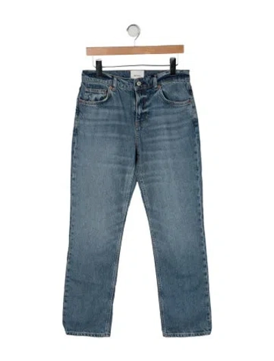 Pre-owned Reformation High-rise Straight Leg Jeans In Blue