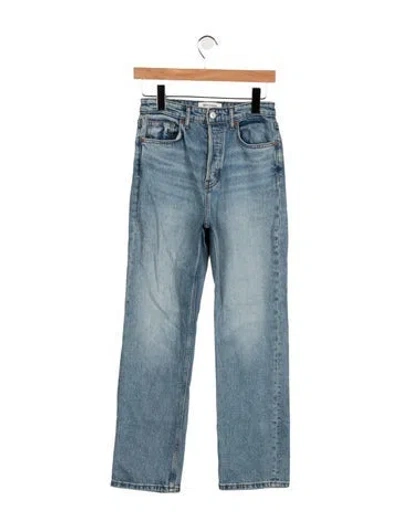 Pre-owned Reformation High-rise Straight Leg Jeans In Blue