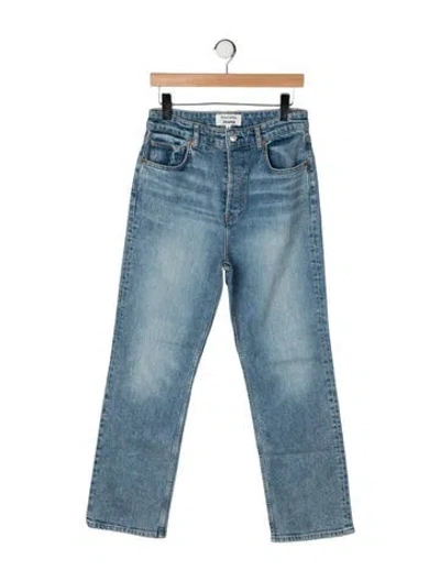Pre-owned Reformation High-rise Straight Leg Jeans In Blue