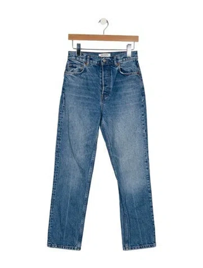 Pre-owned Reformation High-rise Straight Leg Jeans In Blue