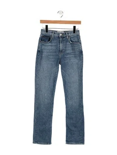 Pre-owned Reformation High-rise Straight Leg Jeans In Blue