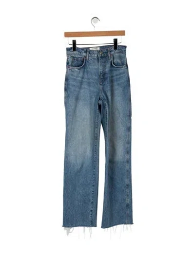 Pre-owned Reformation High-rise Straight Leg Jeans In Blue