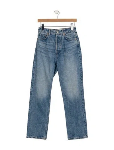 Pre-owned Reformation High-rise Straight Leg Jeans In Blue