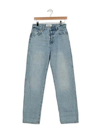 Pre-owned Reformation High-rise Straight Leg Jeans In Blue