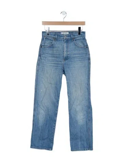 Pre-owned Reformation High-rise Straight Leg Jeans In Blue